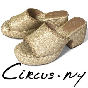Circus NY By Sam Edelman Ilyse Beechwood Raffia Platform Sandals